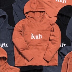 Kith double pocket hoodie in clay